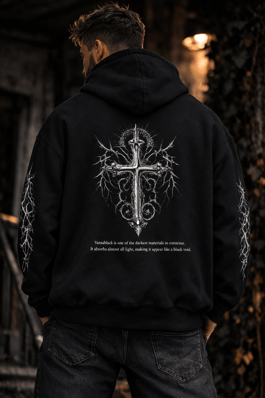 Avyron Clothing gothic cross thorn sword graphic hoodie