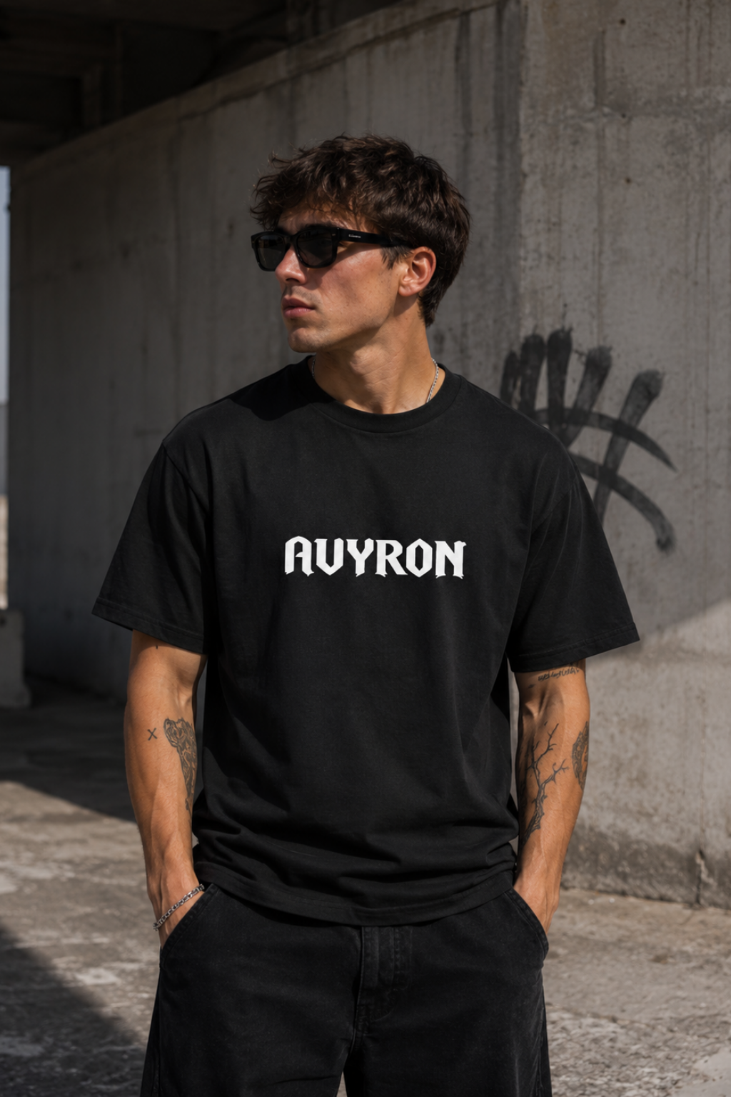 Auyron Graphic Tee — 'Auyron' Bold Back Print, 'Legends Aren't Born They're Built'