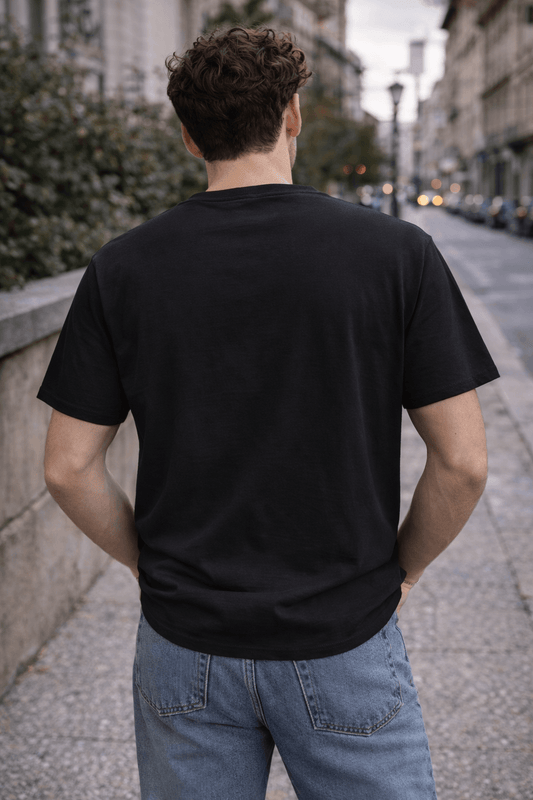 Avyron Clothing retro blue glitch logo t-shirt