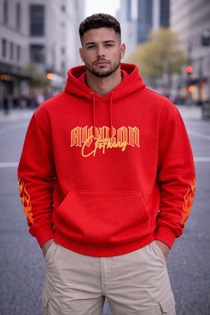 Flaming Skull Duo Hoodie | Flame Sleeve Graphic Pullover