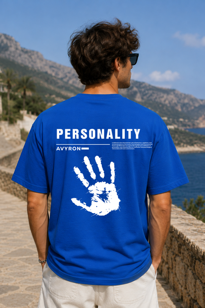 Personality Handprint Graphic Tee — Black Streetwear T-Shirt