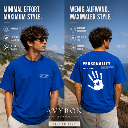 Personality Handprint Graphic Tee — Black Streetwear T-Shirt