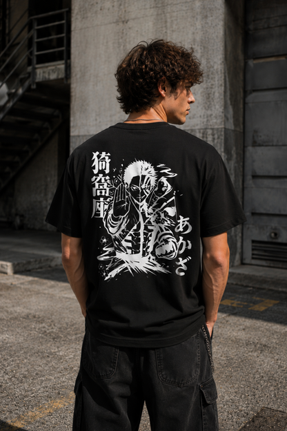 Anime Streetwear Tee — 'Ayakasa' Graphic Back Print
