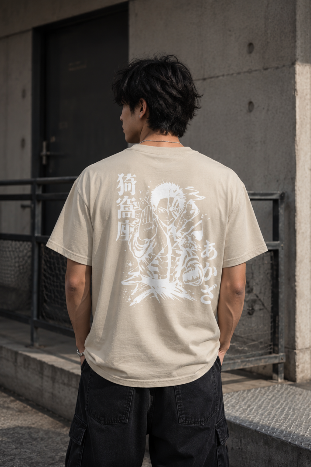 Anime Streetwear Tee — 'Ayakasa' Graphic Back Print