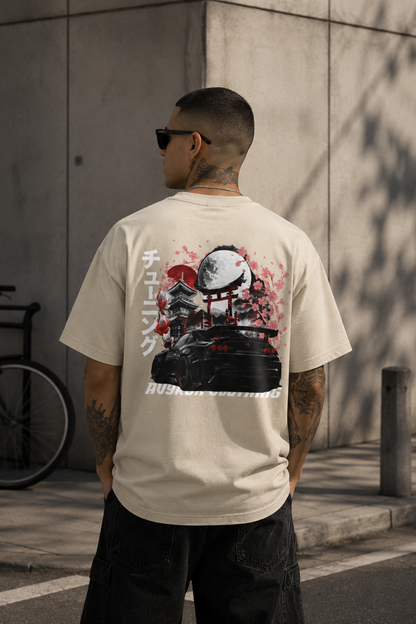 Japanese Tuning Car Tee — Retro Sakura Racing Graphic Shirt
