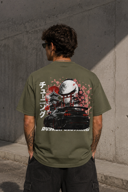 Japanese Tuning Car Tee — Retro Sakura Racing Graphic Shirt