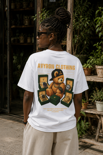 Teddy Bear Jewelry Graphic Tee — AVYRON CLOTHING Back Print
