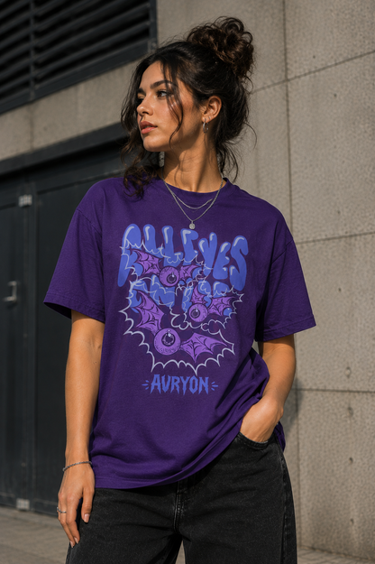 Purple Bat Collage Tee | Avyron Graphic T-Shirt