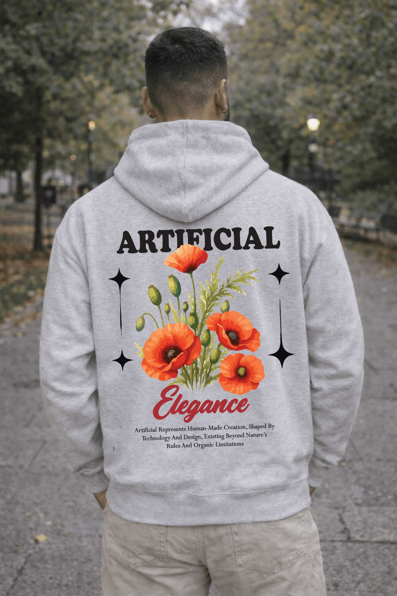 Avyron Clothing floral poppy back graphic hoodie