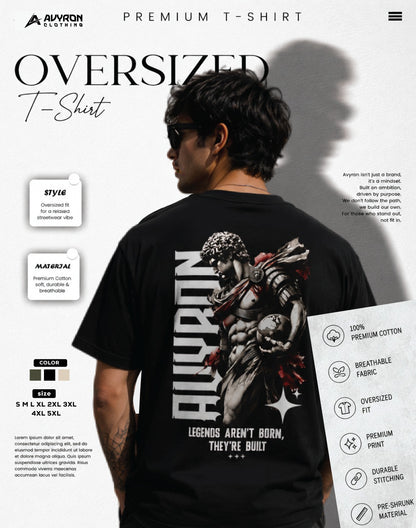 Avyron Graphic Tee — 'Avyron' Bold Back Print, 'Legends Aren't Born They're Built'