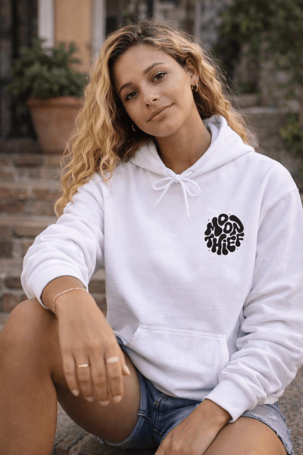 Avyron Clothing Moon Thief retro bubble logo hoodie