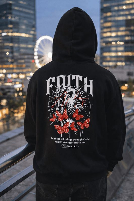 Avyron Clothing Philippians 4:13 Christian faith hoodie