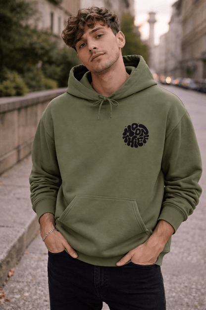 Avyron Clothing Moon Thief retro bubble logo hoodie