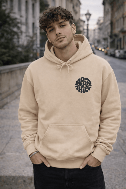 Avyron Clothing Moon Thief retro bubble logo hoodie