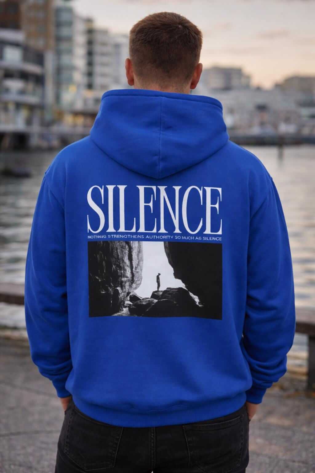 Avyron Clothing silence graphic black hoodie bold back print streetwear