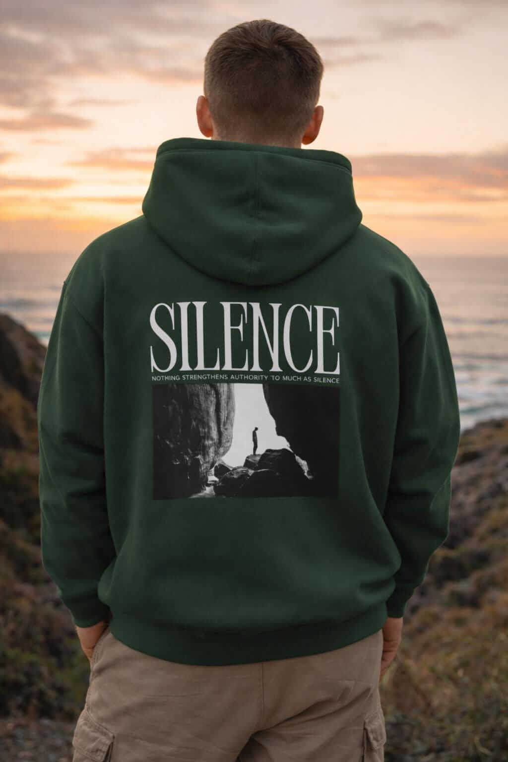 Avyron Clothing silence graphic black hoodie bold back print streetwear