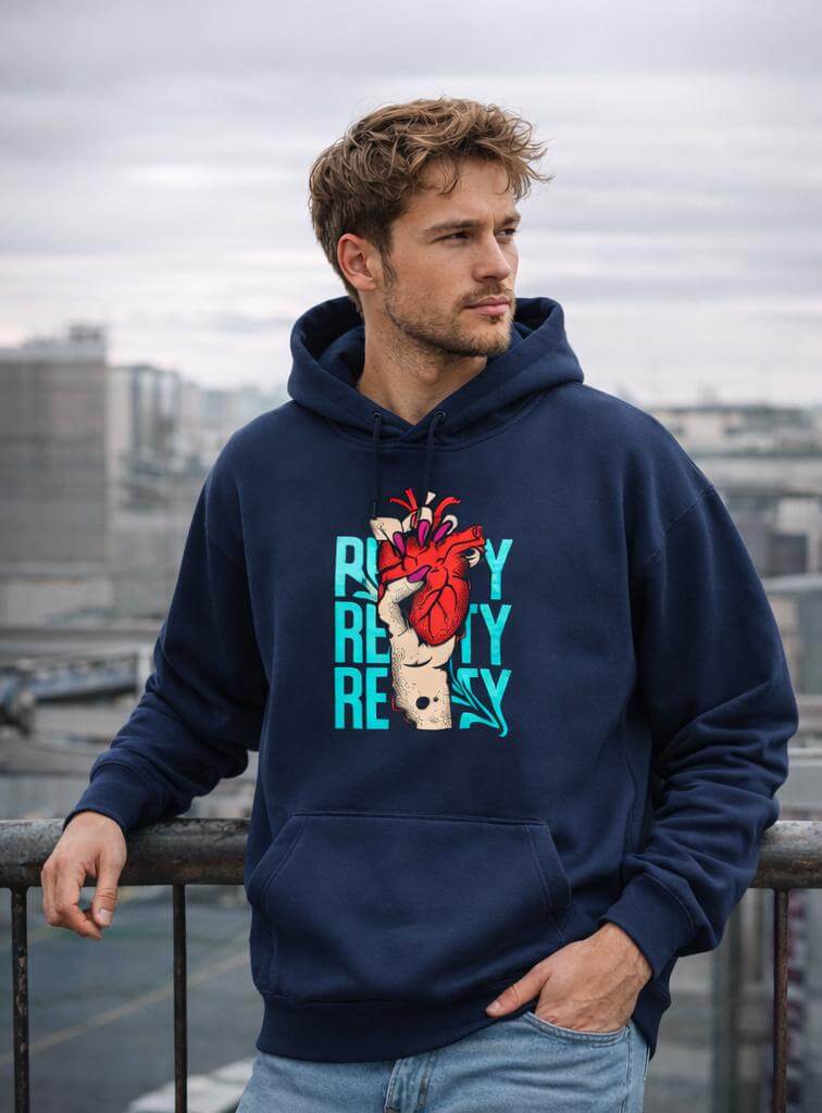 Avyron Clothing neon skull bleeding heart hoodie