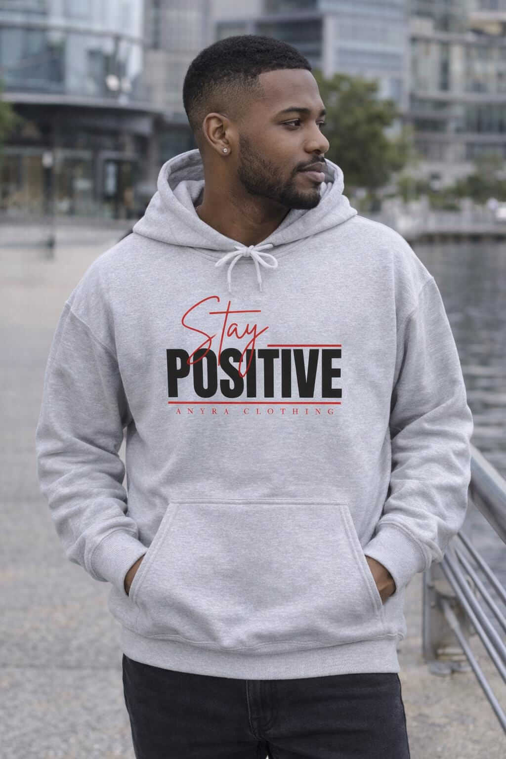 Avyron Clothing stay positive angel wings sketch hoodie