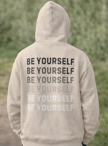 Avyron Clothing be yourself fade typography hoodie