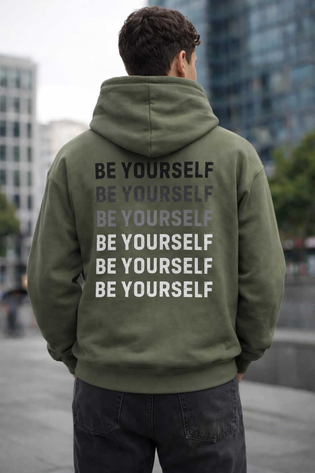 Avyron Clothing be yourself fade typography hoodie