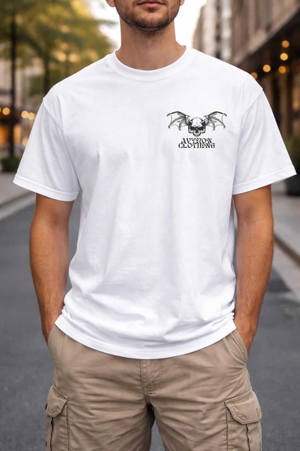 Avyron Clothing skull bat wings gothic skull graphic t-shirt