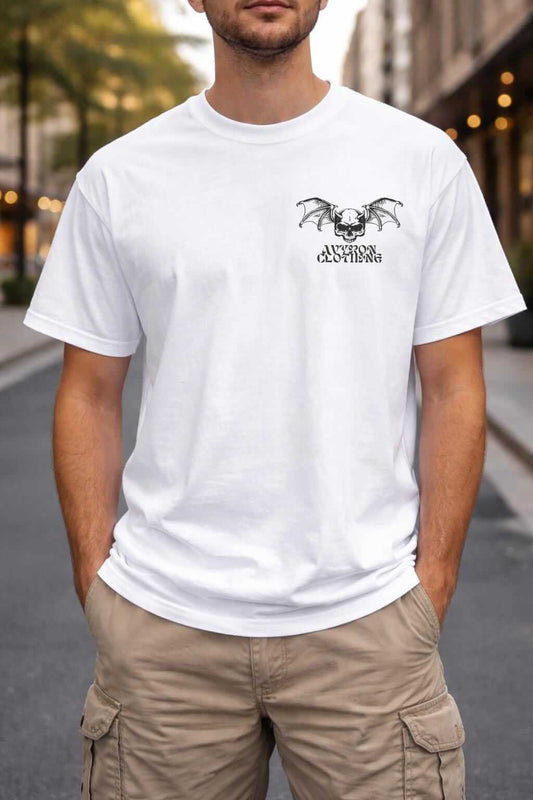 Avyron Clothing skull bat wings gothic skull graphic t-shirt