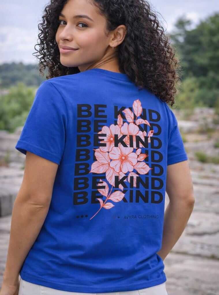 Avyron Clothing be kind floral butterfly typography tee