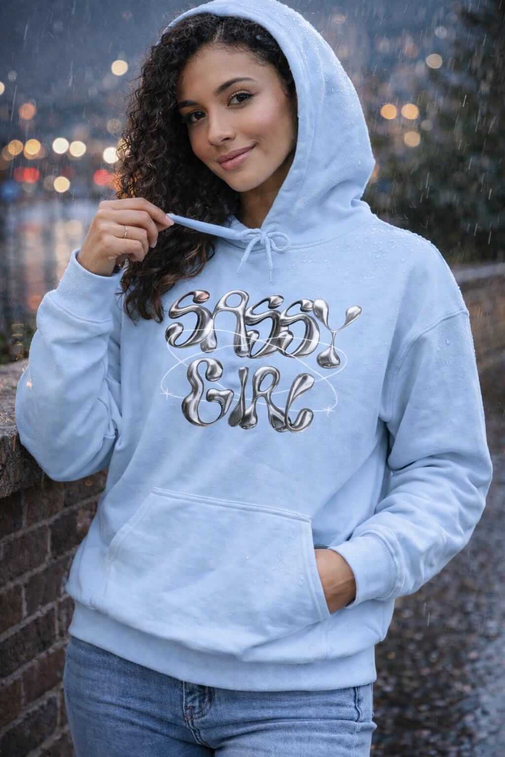 Avyron Clothing sassy girl script lip graphic back print hoodie