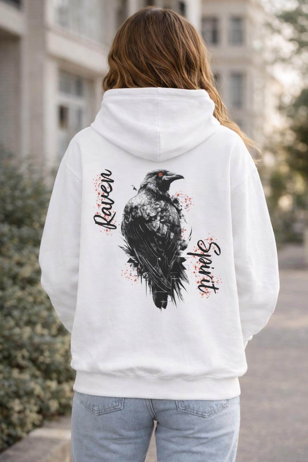 Avyron Clothing raven spirit gothic crow floral hoodie