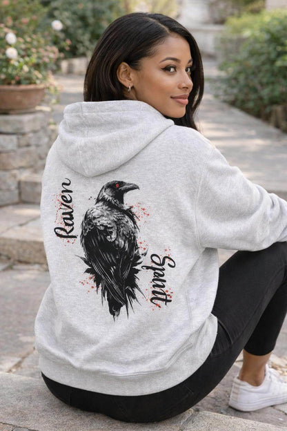 Avyron Clothing raven spirit gothic crow floral hoodie