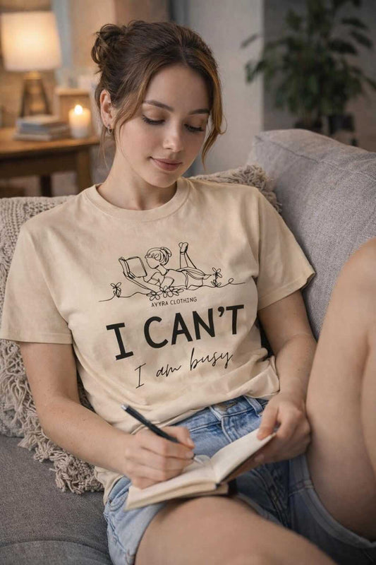 Avyron Clothing reading cat illustration funny slogan t-shirt