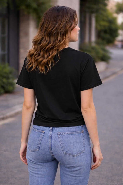 Girl Boss butterfly design Tee | Gothic script, floral accents