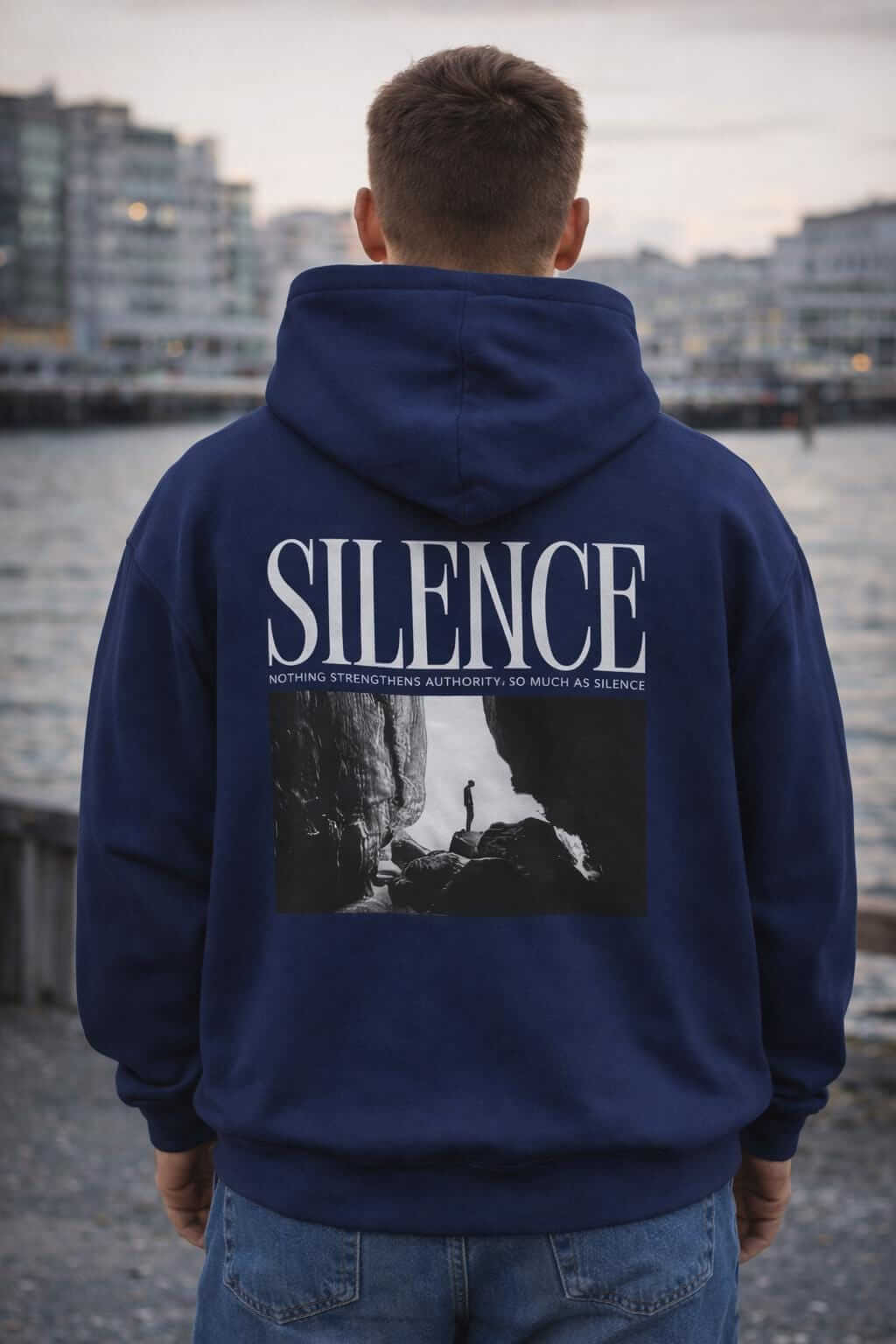 Avyron Clothing silence graphic black hoodie bold back print streetwear