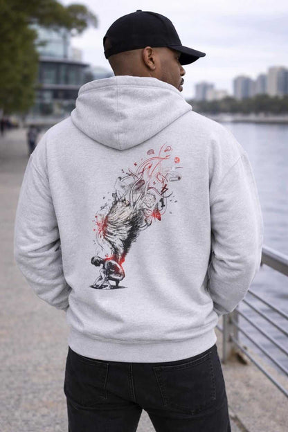 Avyron Clothing stay positive angel wings sketch hoodie