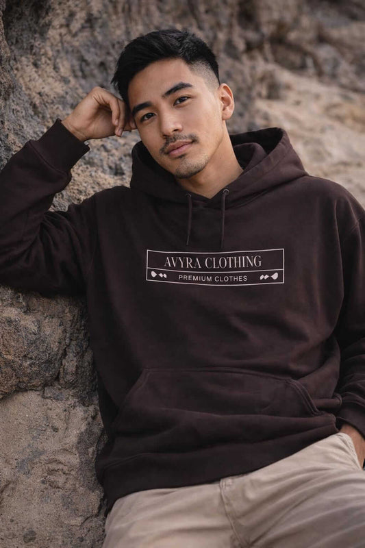 Avyron Clothing famous repeat typography branded streetwear logo hoodie