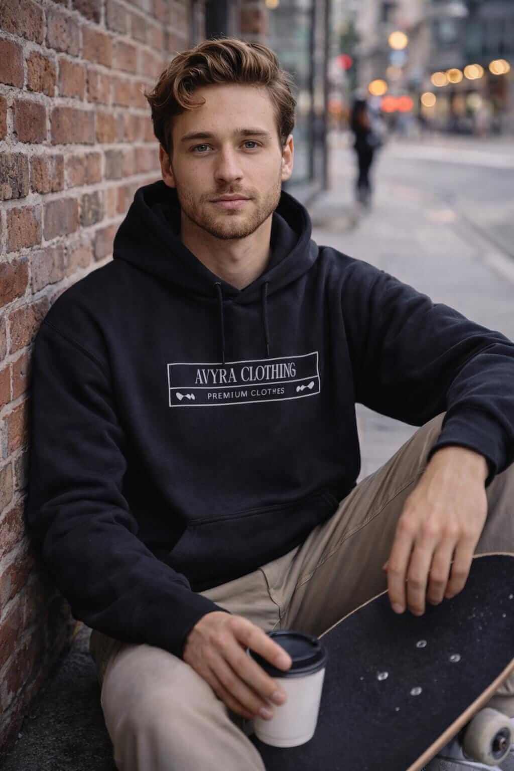 Avyron Clothing famous repeat typography branded streetwear logo hoodie