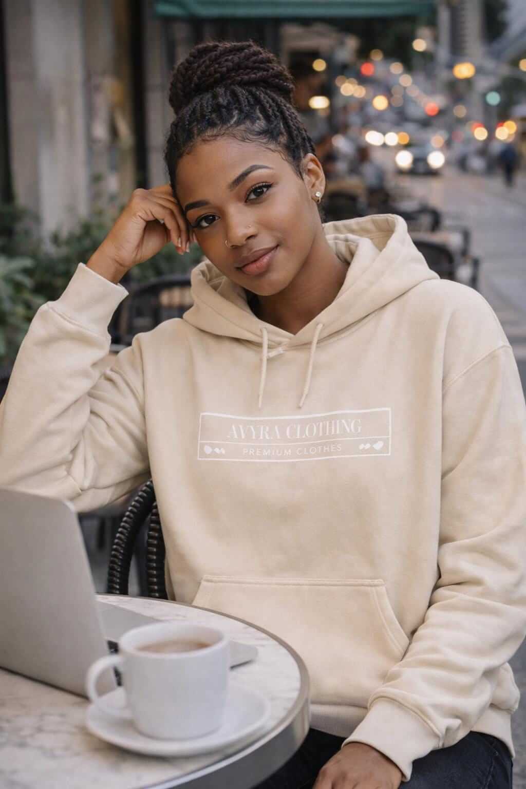 Avyron Clothing famous repeat typography branded streetwear logo hoodie