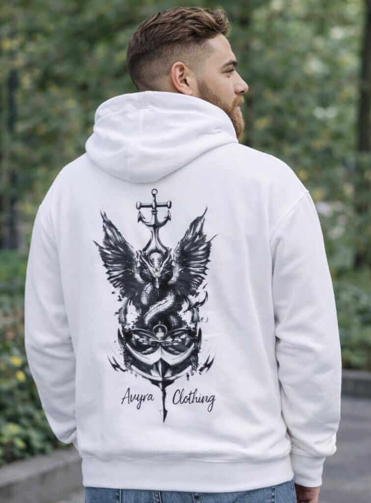 Avyron Clothing mythic owl skull gothic wings crest hoodie