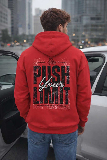 Avyron Clothing push your limit motivational typography hoodie
