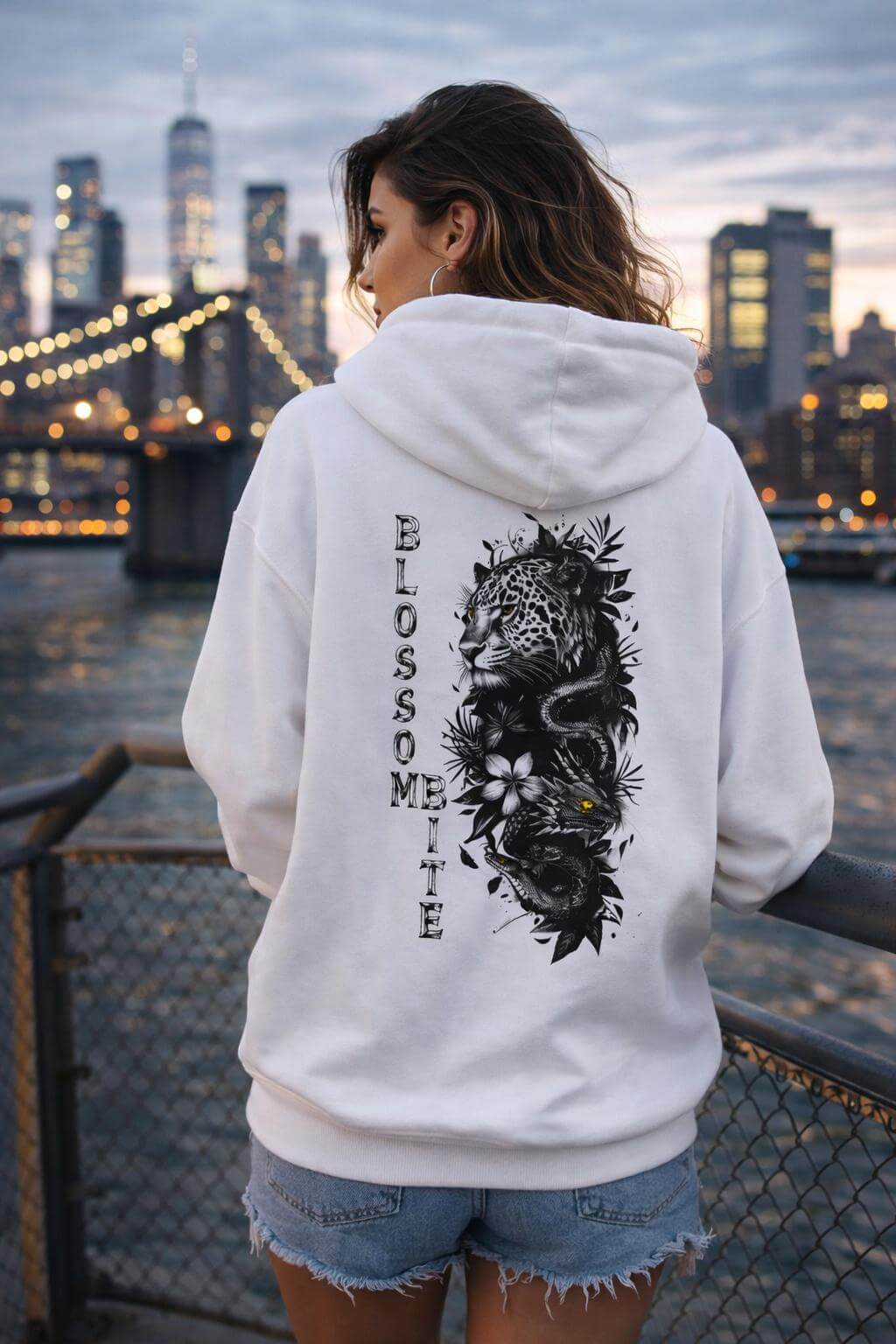 Avyron Clothing tiger floral backprint power hoodie