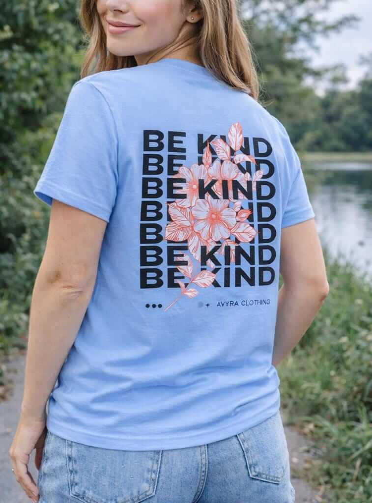 Avyron Clothing be kind floral butterfly typography tee