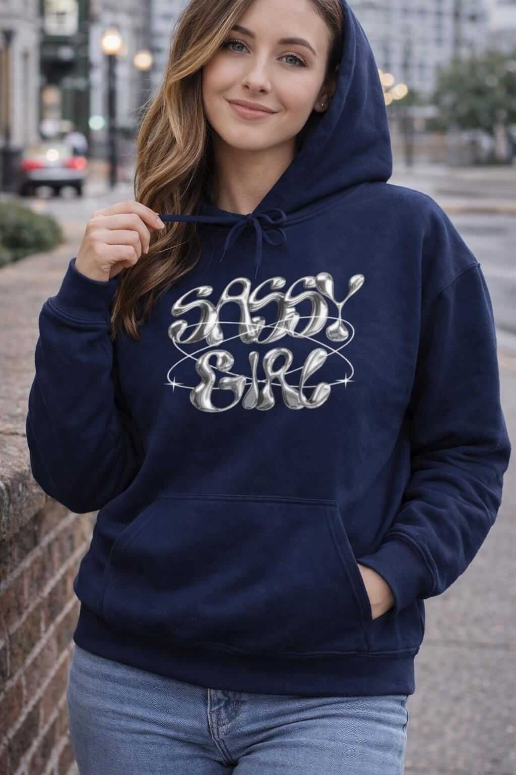 Avyron Clothing sassy girl script lip graphic back print hoodie
