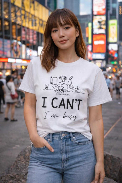Avyron Clothing reading cat illustration funny slogan t-shirt