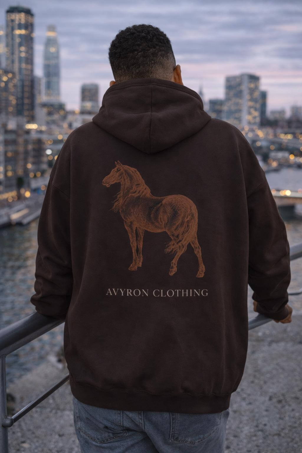 Avyron Clothing brown horse equestrian graphic hoodie