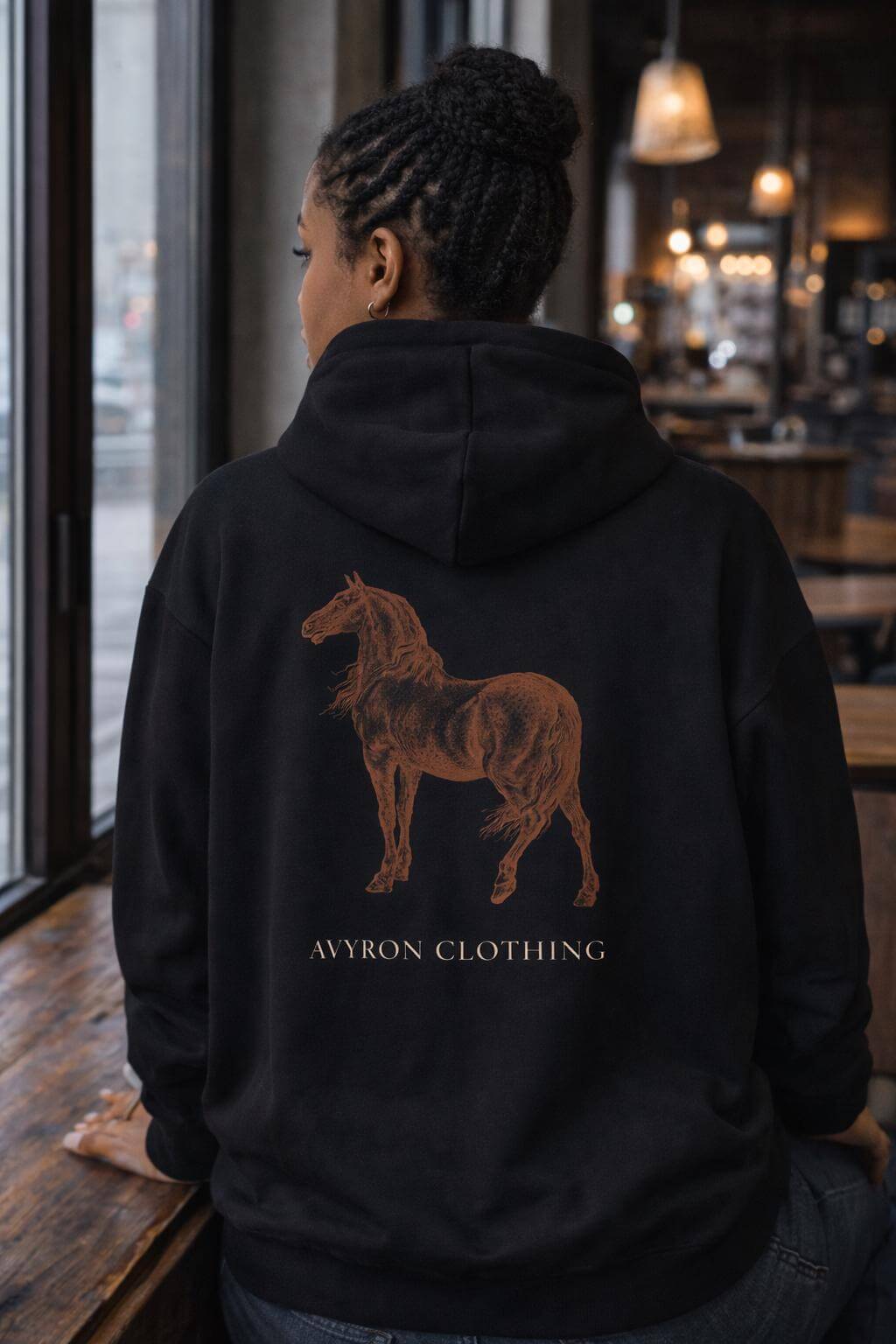 Avyron Clothing brown horse equestrian graphic hoodie