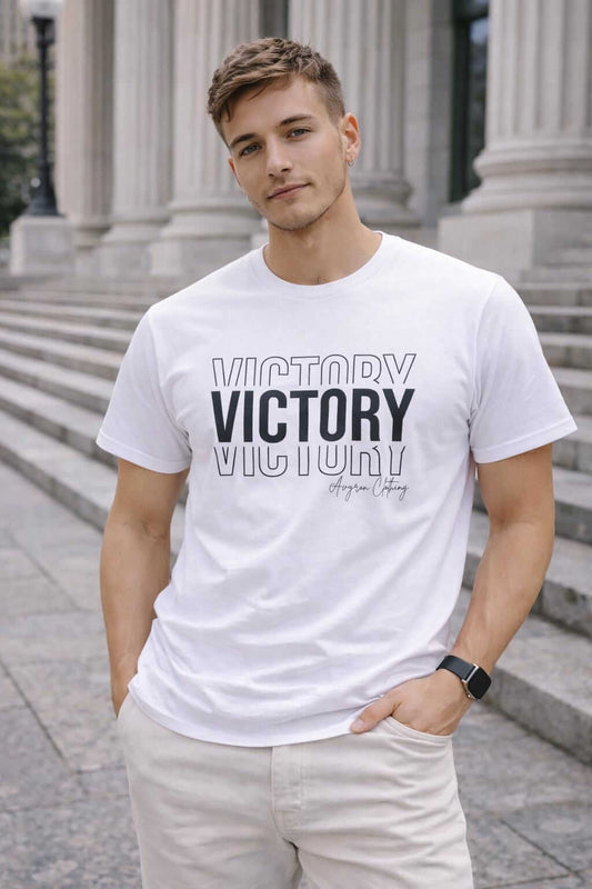 Avyron Clothing victory block text minimalist graphic tee shirt