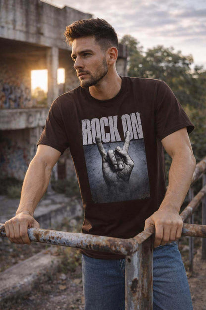 Avyron Clothing rock on skull hand gesture graphic tee