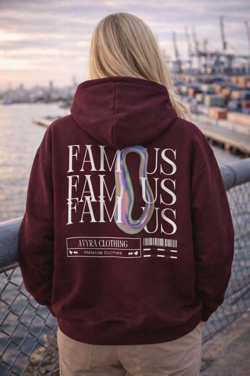 Avyron Clothing famous repeat typography branded streetwear logo hoodie