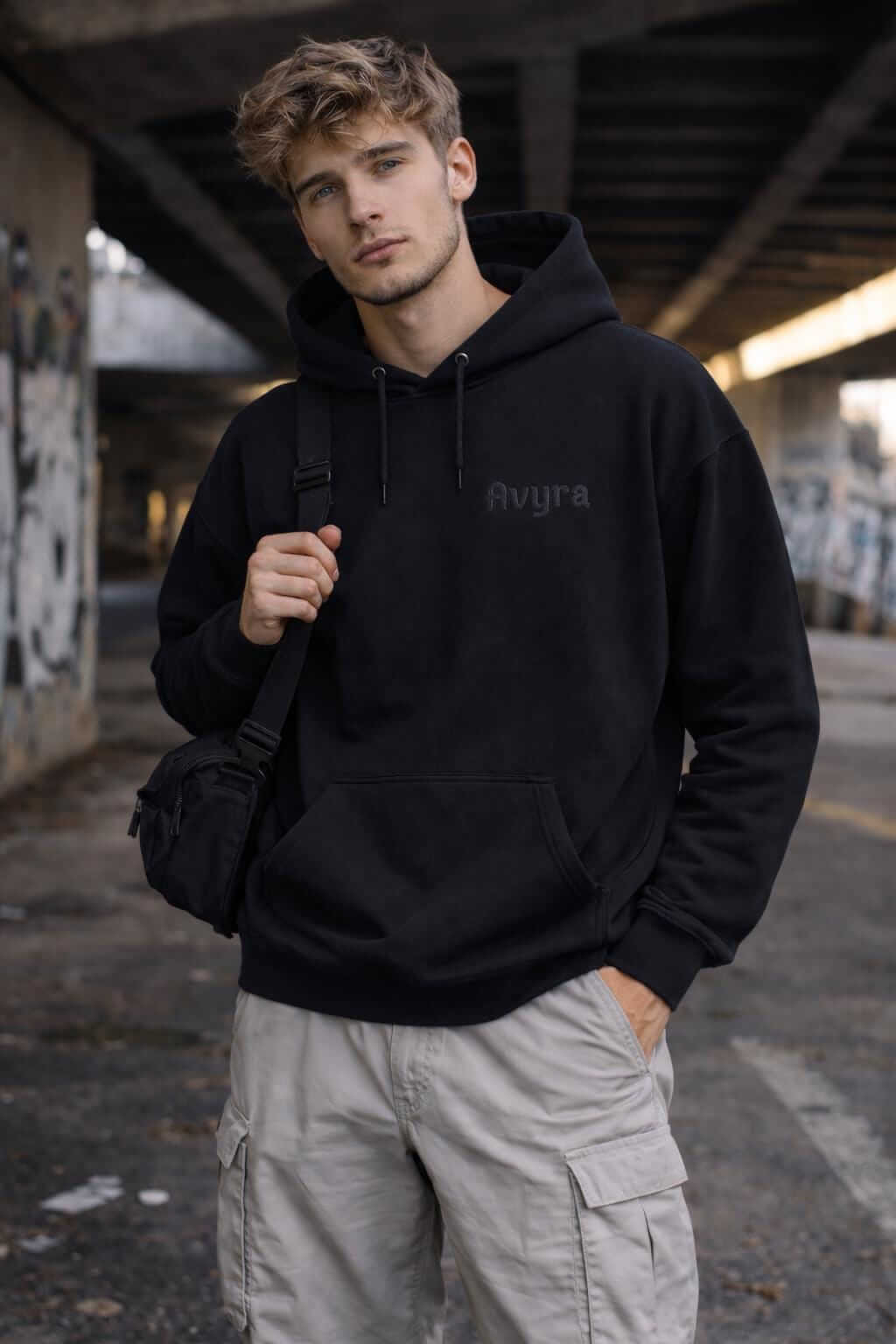 Avyron Clothing caduceus snake roses graphic hoodie