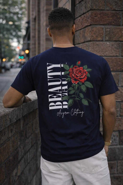 Avyron Clothing red rose floral back print t-shirt